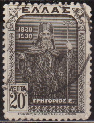z vendido Grecia 1930 Scott 353 Sello º Personajes Gregorio V 20l Grèce Greece